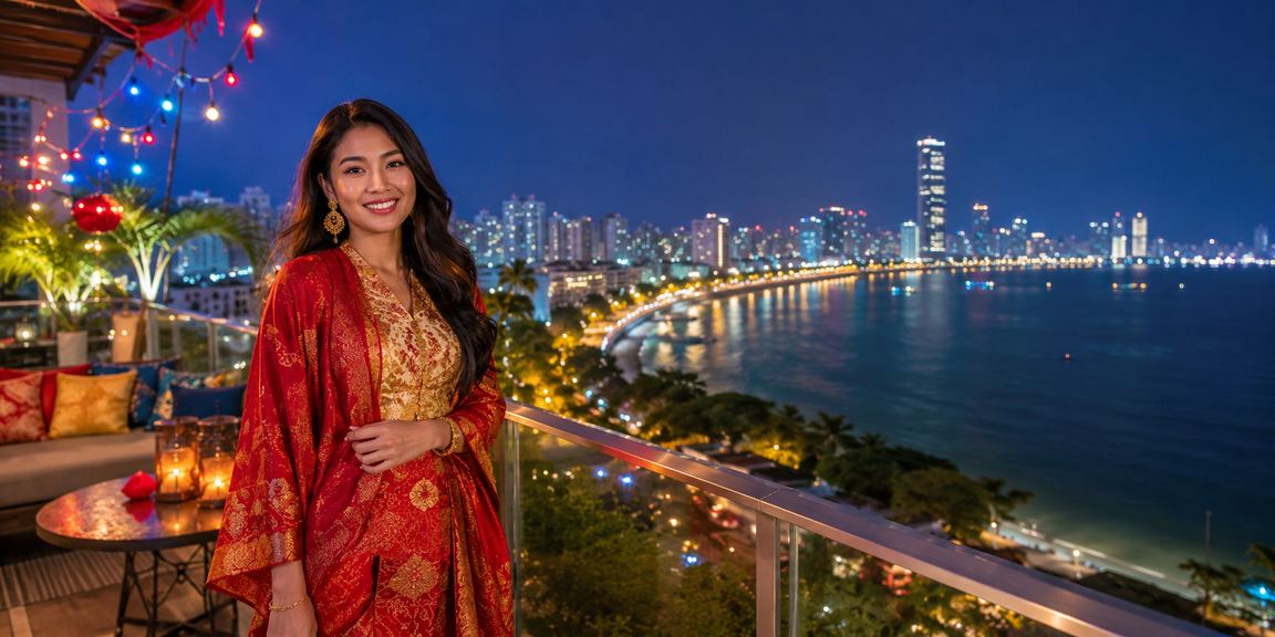 Suasana kasino hiburan Hari Raya bergaya Melayu di Pulau Pinang